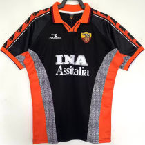 1998/1999 Roma Third Black Retro Soccer Jersey