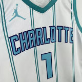 2023 Hornets  BALL # 1  White NBA Jerseys