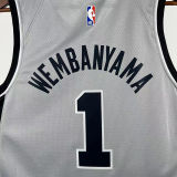2026 Spurs WEMBANYAMA #1 Grey NBA Jerseys