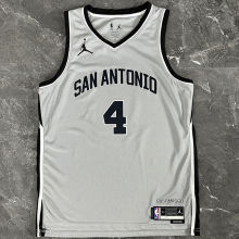 2026 Spurs FOX #4 Grey NBA Jerseys