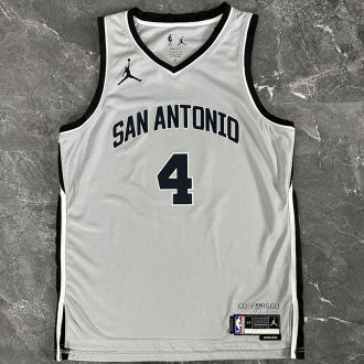 2026 Spurs FOX #4 Grey NBA Jerseys