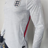 2026/27 England Home White Player Version Long Sleeve Soccer Jersey