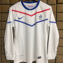 2010 Netherlands Away White Retro Long Sleeve Soccer Jersey