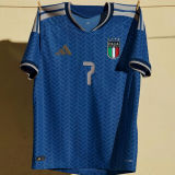 2026/27 Italy Home Blue Fans Long Sleeve Soccer Jersey