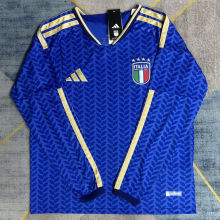 2026/27 Italy Home Blue Fans Long Sleeve Soccer Jersey