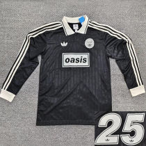 2025/26 AD x oasis #25 Black Retro Style Fans Long Seelve Soccer Jersey (Have No.25 带号码）
