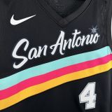 2026/27 Spurs FOX #4 Black City version NBA Jerseys