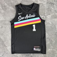 2026/27 Spurs WEMBANYAMA #1 Black City version NBA Jerseys