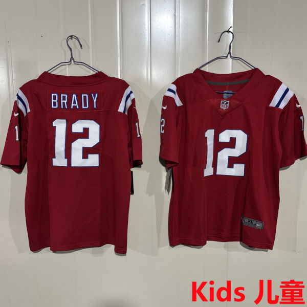 BRADY #12 New England Patriots Kids NFL Jersey 爱国者
