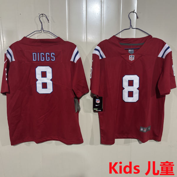 DIGGS #8 New England Patriots Kids NFL Jersey 爱国者
