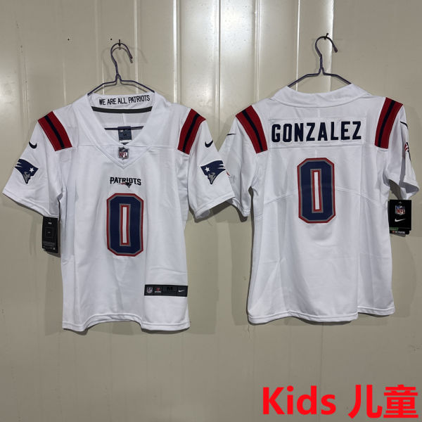 GONZALEZ #0 New England Patriots Kids NFL Jersey 爱国者