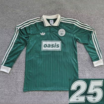 2025/26 AD x oasis #25 Green Retro Style Fans Long Seelve Soccer Jersey (Have No.25 带号码）