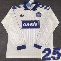 2025/26 AD x oasis #25 White Retro Style Fans Long Seelve Soccer Jersey (Have No.25 带号码）