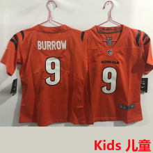 BURROW #9 Cincinnati Bengals Kids NFL Jersey 猛虎
