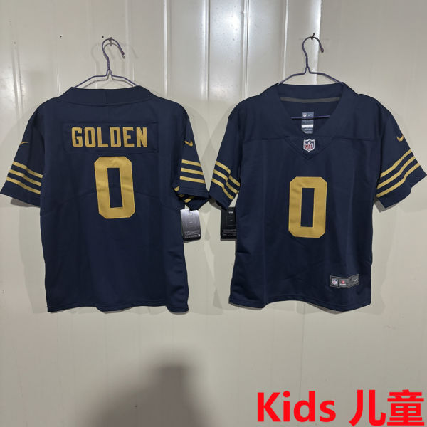 GOLDEN #0 Green Bay Packers Kids NFL Jersey 包装工