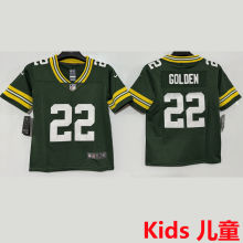 GOLDEN #22 Green Bay Packers Kids NFL Jersey 包装工
