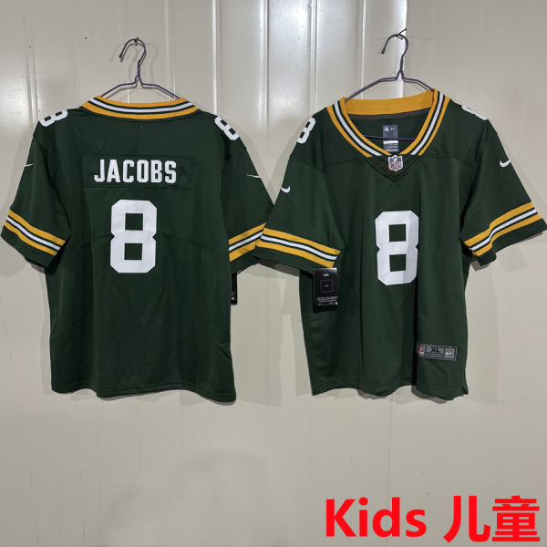JACOBS  #8 Green Bay Packers Kids NFL Jersey 包装工
