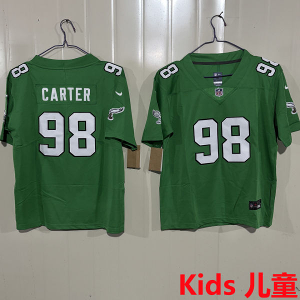 CARTER #98 Philadelphia Eagles Kids NFL Jersey 老鹰