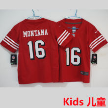 MONTANA #16 San Francisco 49ers Kids NFL Jersey 49人