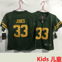 JONES #33 Green Bay Packers Kids NFL Jersey 包装工