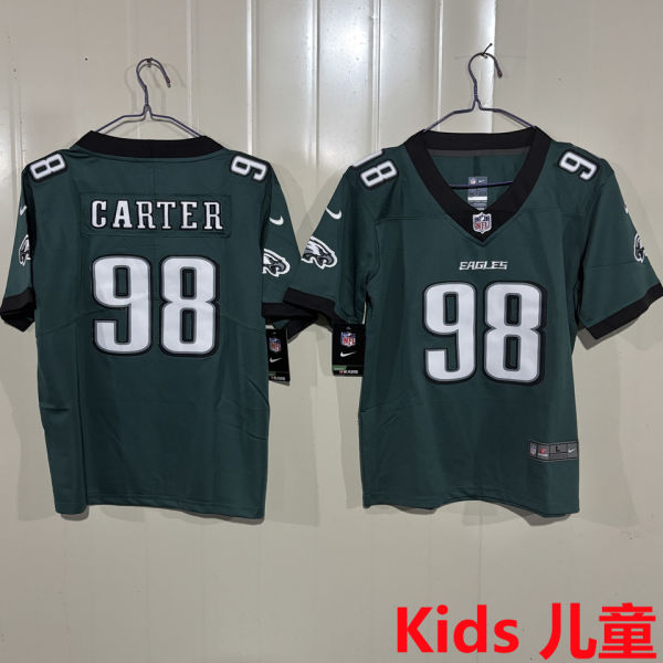 CARTER #98 Philadelphia Eagles Kids NFL Jersey 老鹰