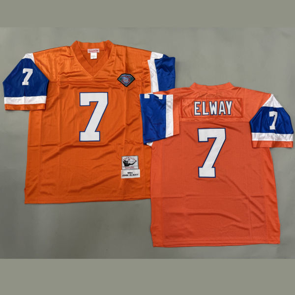 ELWAY #7 Men's Denver Broncos Retro NFL Jersey 野马
