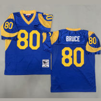 BRUCE #80 Men's Los Angeles Rams Retro NFL Jersey 公羊