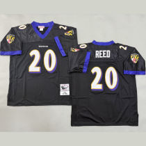 REED #20 Men's Baltimore Ravens Retro NFL Jersey 乌鸦