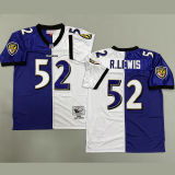 R.LEWIS #52 Men's Baltimore Ravens Retro NFL Jersey 乌鸦