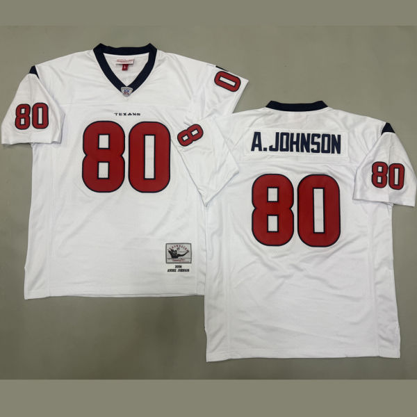 A . JOHNSON #80 Men's Houston Texans Retro NFL Jersey 德州人