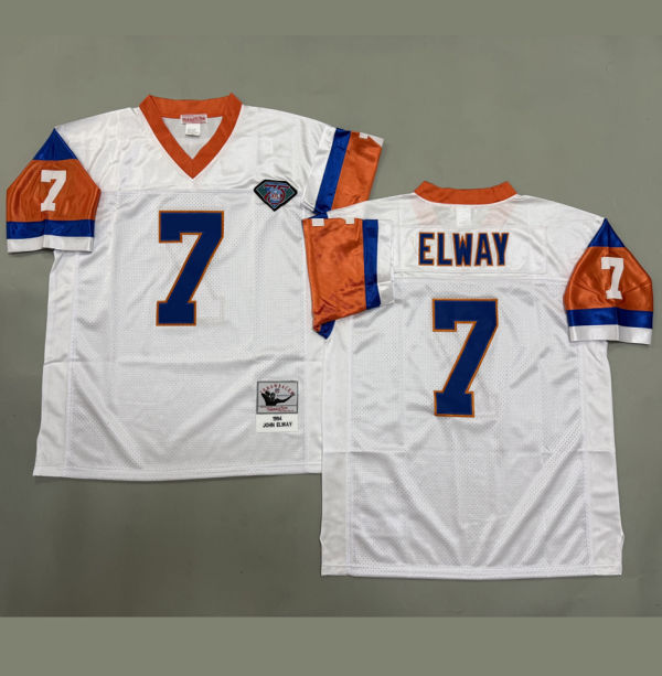 ELWAY #7 Men's Denver Broncos Retro NFL Jersey 野马