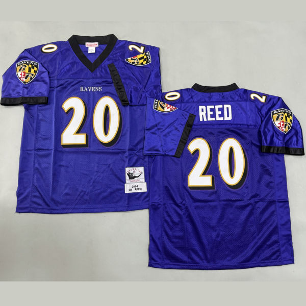 REED #20 Men's Baltimore Ravens Retro NFL Jersey 乌鸦