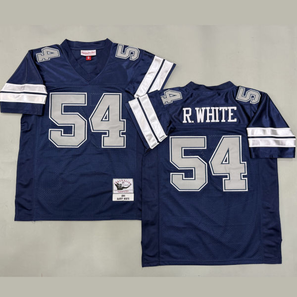 R.WHITE #54 Men's Dallas Cowboys Retro NFL Jersey 牛仔