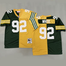 WHITE #92 Men's Green Bay Packers Retro NFL Jersey 包装工