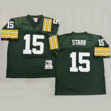 STARR #15 Men's Green Bay Packers Retro NFL Jersey 包装工