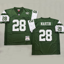 MARTIN #28 Men's New York Jets Retro NFL Jersey  喷气机