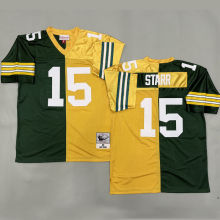 STARR #15 Men's Green Bay Packers Retro NFL Jersey 包装工