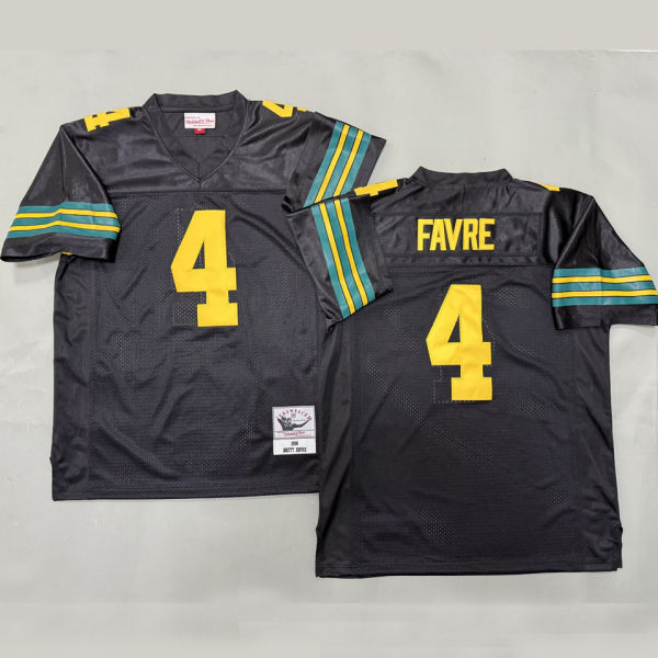 FAVRE #4 Men's Green Bay Packers Retro NFL Jersey 包装工