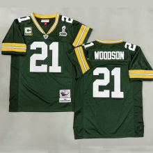 WOODSON #21 Men's Green Bay Packers Retro NFL Jersey 包装工