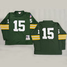 STARR #15 Men's Green Bay Packers Retro NFL Jersey 包装工
