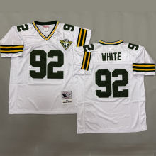 WHITE #92 Men's Green Bay Packers Retro NFL Jersey 包装工