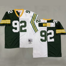 WHITE #92 Men's Green Bay Packers Retro NFL Jersey 包装工