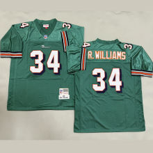 R. WILLIAMS #34 Men's Miami Dolphins Retro NFL Jersey 海豚