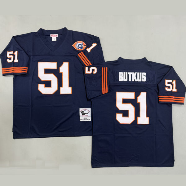 BUTKUS #51 Men's Chicago Bears Retro NFL Jersey 熊队