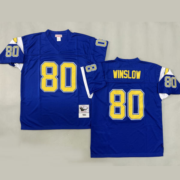 WINSLOW #80 Men's Los Angeles Chargers Retro NFL Jersey 闪电