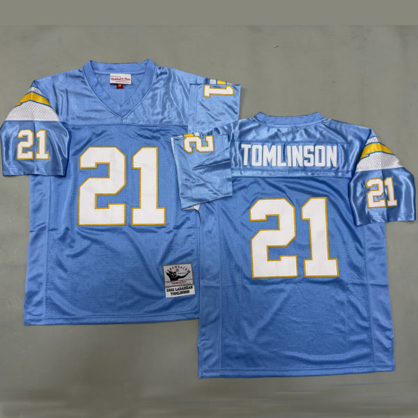 TOMLINSON #21 Men's Los Angeles Chargers Retro NFL Jersey 闪电