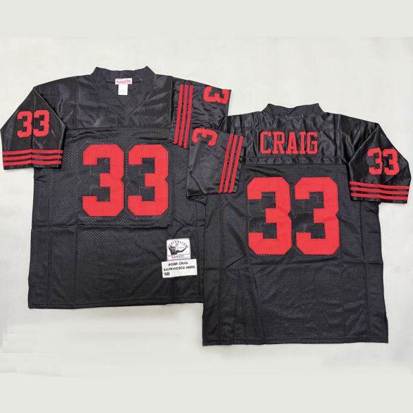 CRAIG #33 Men's San Francisco 49ers Retro NFL Jersey 49人