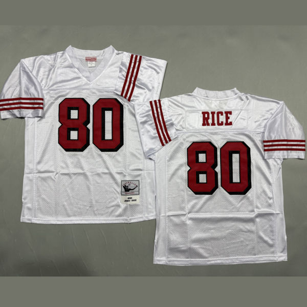 RICE #80 Men's San Francisco 49ers Retro NFL Jersey 49人