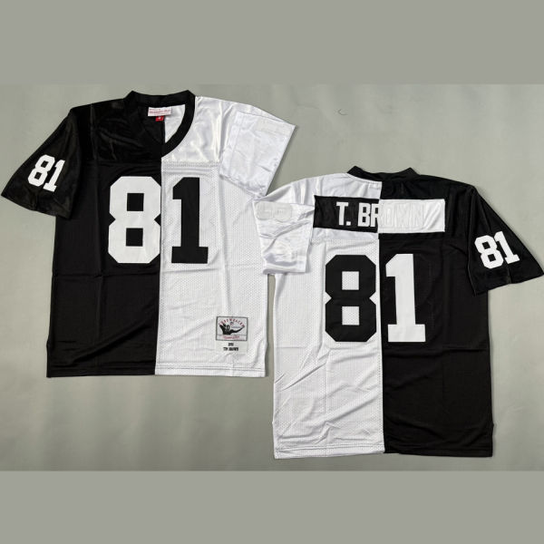 T.BROWN #81 Men's Las Vegas Raiders Retro NFL Jersey 突袭者