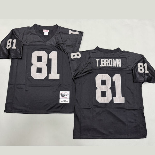 T.BROWN #81 Men's Las Vegas Raiders Retro NFL Jersey 突袭者